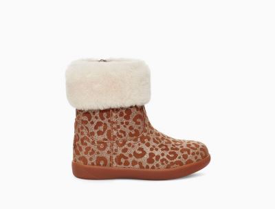 UGG Jorie II Glitter Leopard Toddlers Boots Chestnut/ Brown - AU 714BJ